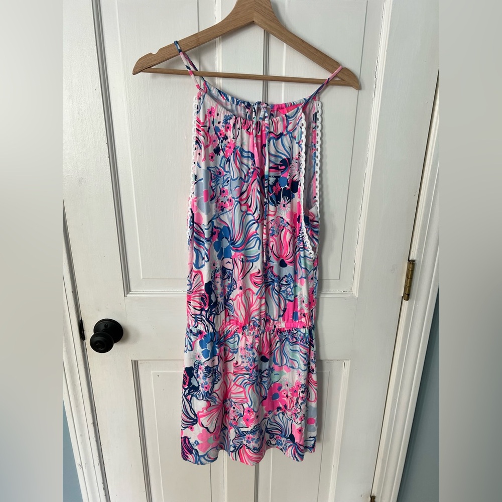 Lilly Pulitzer Pink & Blue Patterned Romper Mini Dress